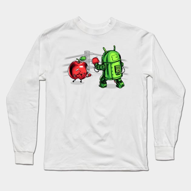 Apple Vs Android Long Sleeve T-Shirt by metalsan